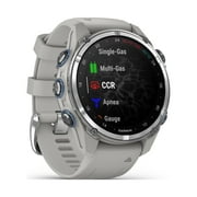Garmin Descent Mk3, 43 mm Stainless Steel with Fog Gray Silicone Band (010-02753-03)