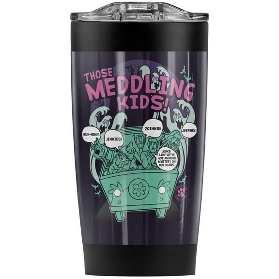 Scooby Doo Meddling Since 1969 Stainless Steel Tumbler 20 oz Coffee Travel Mug/Cup, Vacuum Insulated & Double Wall with Leakproof Sliding Lid | Great for Hot Drinks and Cold Beverages