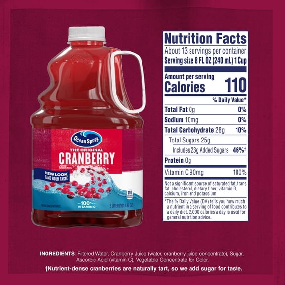 Ocean Spray Original Cranberry Juice Cocktail 3 liter - Pack of 1