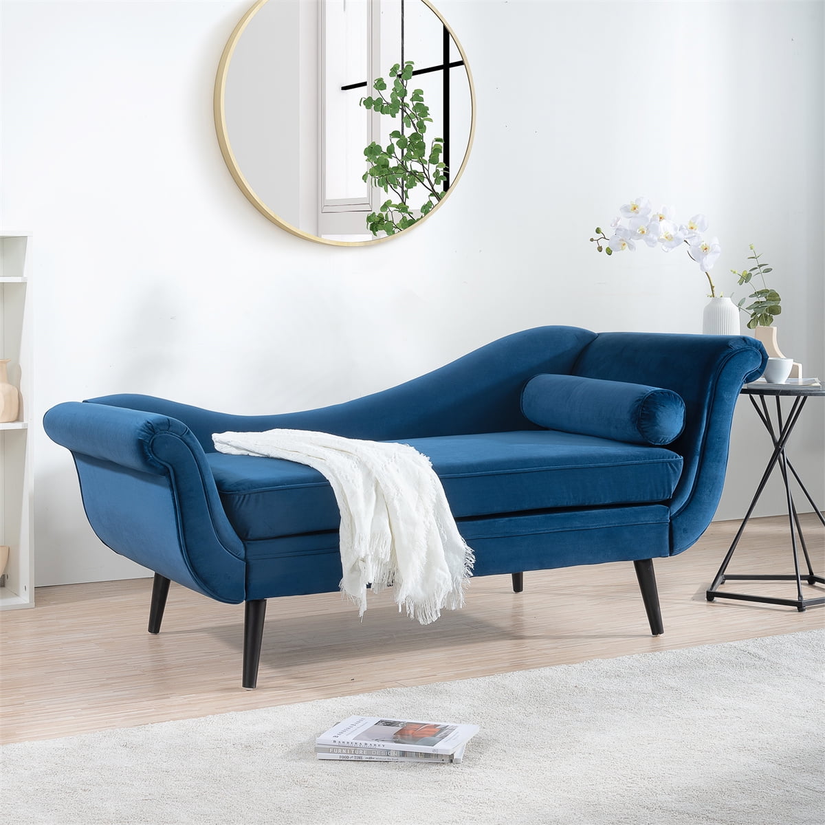Container Furniture Direct Oliver James Soulages Faux Leather Yoga Chair Stretch Chaise Grey Walmart