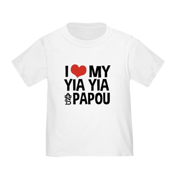 CafePress - I Love My Yia Yia And Papou Toddler T Shirt - Cute Toddler T-Shirt, 100% Cotton