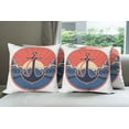 thumbnail image 6 of Ambesonne Nautical Throw Pillow Cover 4 Pack, Sea Waves at Sunset, 18", Red Blue Yellow, 6 of 7