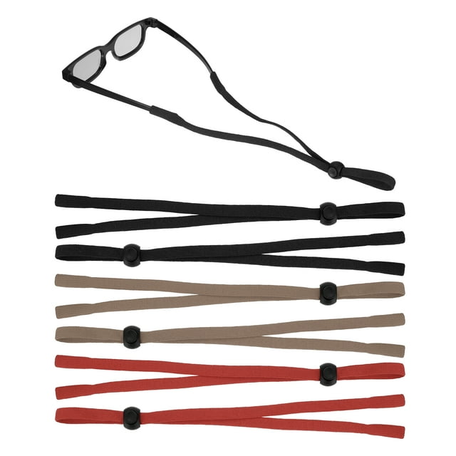 Correa para Gafas, 6Pcs Correa Ajustable para Gafas Deportivas, Soporte para Gafas de Sol, Retenedor Elástico para Gafas de Sol para Hombres y Mujeres, Negro/Khaki/Rojo Oscuro
