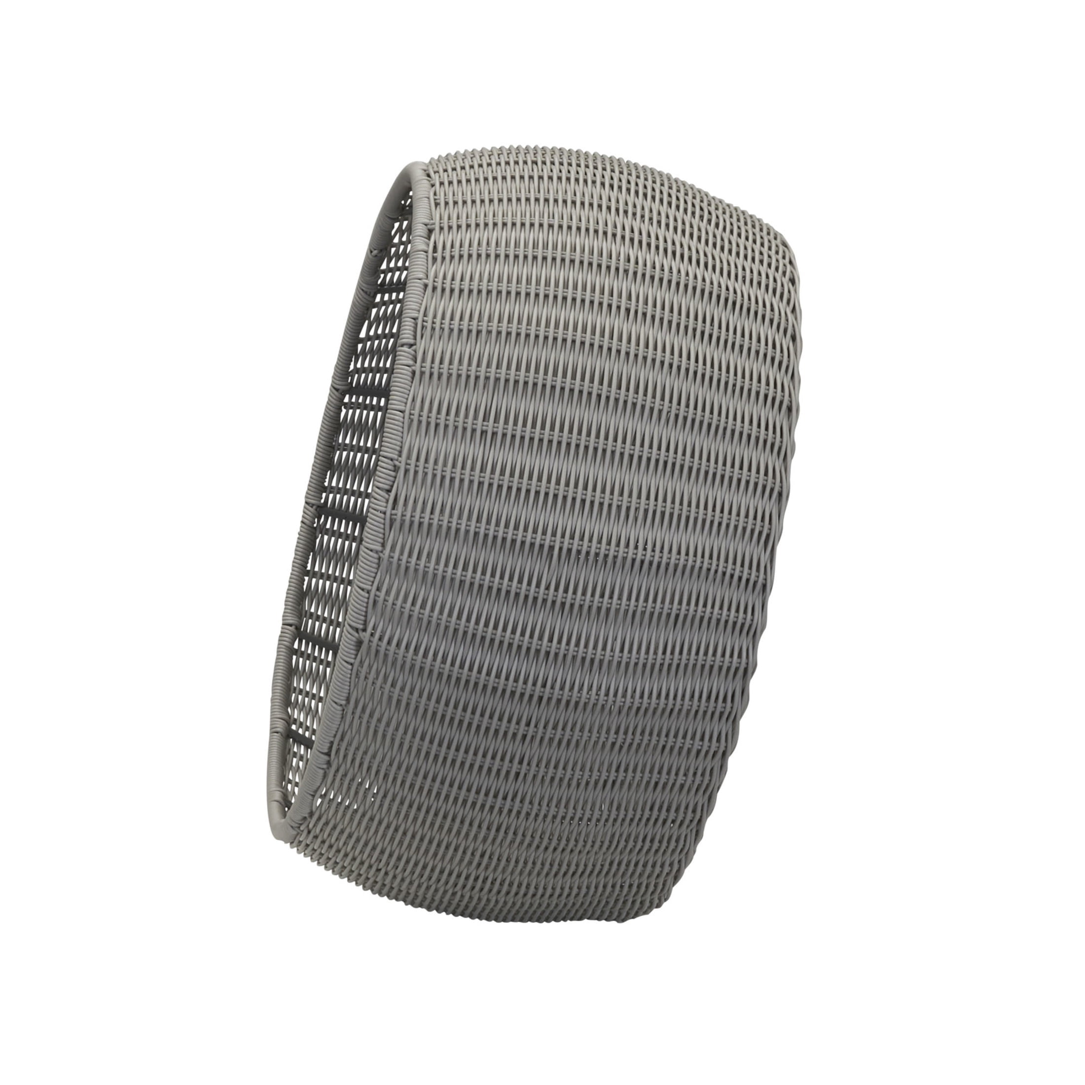 Household Essentials Handwoven Resin Storage Stool Ottoman, Gray