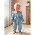 thumbnail image 6 of Loicainy Infant Baby Girl Fall Romper 3 6 12 18 Months Ruffle Long Sleeve Doll Collar Lace Trim Jumpsuit, 6 of 9