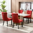 thumbnail image 3 of ODUSE-DAILY Burgundy Velvet Dining Chairs Set of 2, Kitchen & Dining Room Chairs, Sillas De Comedor, Nailheads Tufted, Fabric Upholstered, Solid Wood (Wine Red, 2 Pcs), 3 of 12