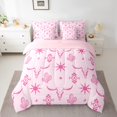 thumbnail image 2 of Erosebridal Pink Boho Skeleton Bedding Full Size, Western Animal Bedding Sets Full Size, Geometry Decor, Reversible 7 Pieces, 2 of 5