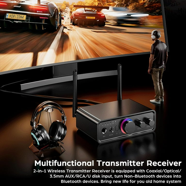 MUSICOZY Bluetooth 5.3 Transmitter Receiver, 2 in 1 Wireless Audio