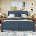 thumbnail image 6 of ChenyueFurn Queen Size Platform Bed, Solid Wood Frame with Support Slats,blue, 6 of 10