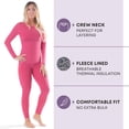 thumbnail image 2 of Rocky Women Thermal Top and Bottom Set Warmer Cold Weather Underwear Set, Mauve Pink Medium, 2 of 7