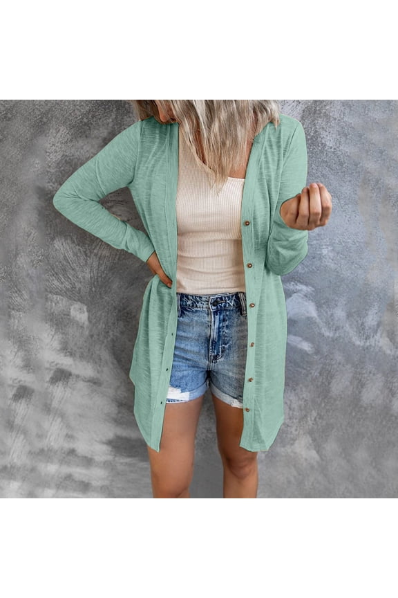 Womens Open Front Lightweight Long Cardigan Button Down Loose Solid Outerwear Lace Kimonos for Women plus Size Woman Knit Cardigans for Women Womens plus Cardigans Fall Cardigans for Women plus Size
