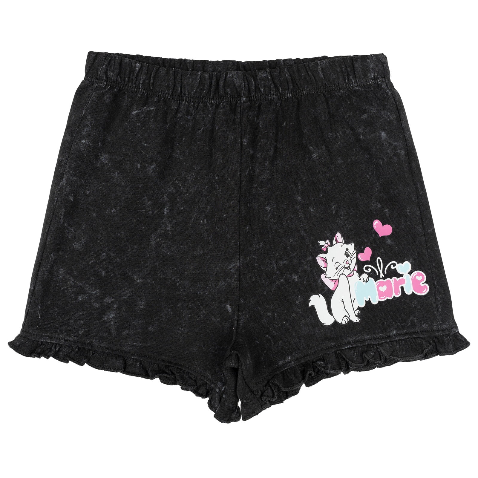 Disney The Aristocats Big Girls' Short Sleeve Graphic T-Shirt and French Terry Shorts Set Dark Grey Optic Wash Marie