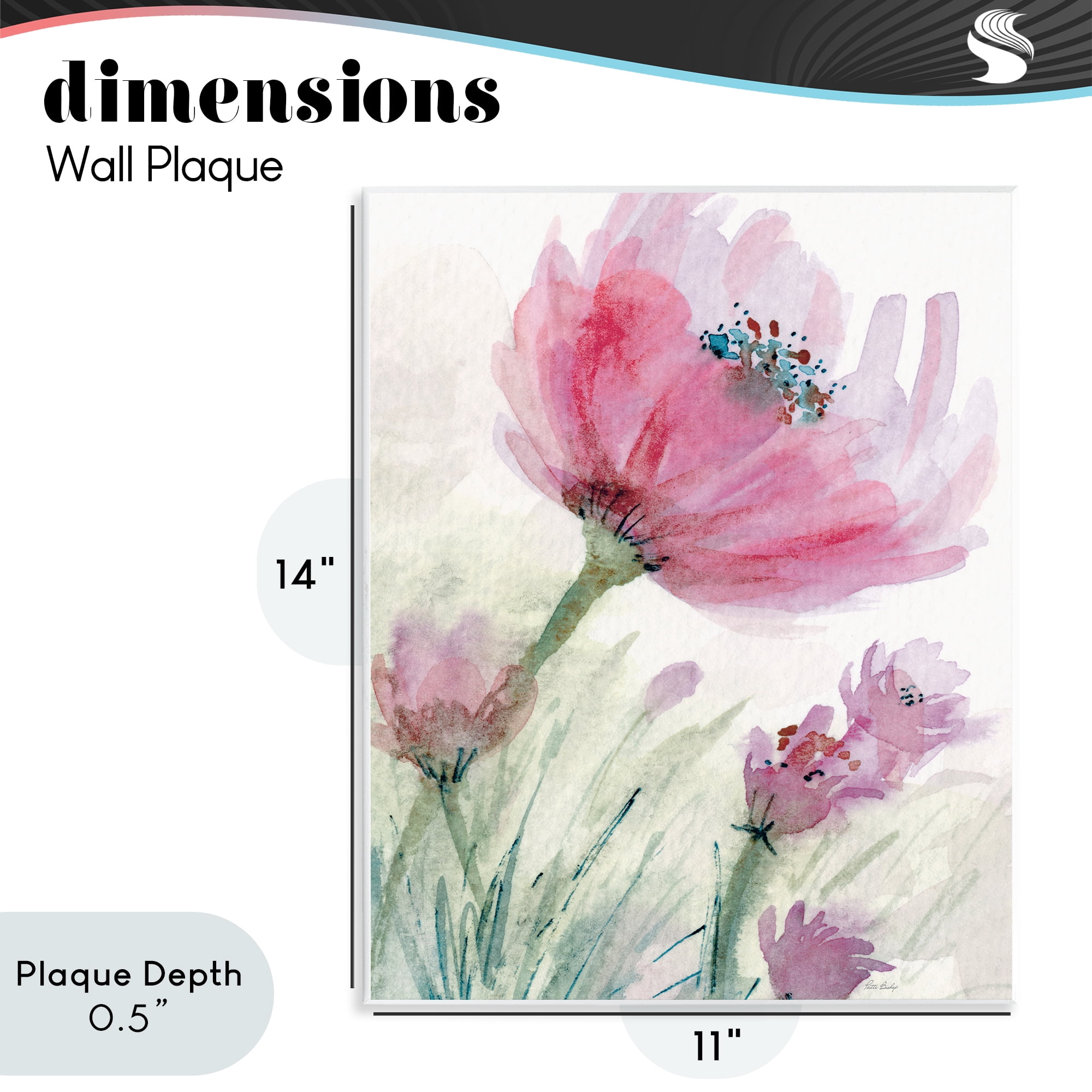 Stupell Industries Pink Flower & Speckled Stamen Wall Plaque Art, design by Patti Bishop