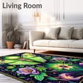 thumbnail image 2 of ODIKA 5'x7' Machine Washable Non-Slip Area Rug, Moth Celestial Design High Traffic Rug, Green, 83232, 2 of 7