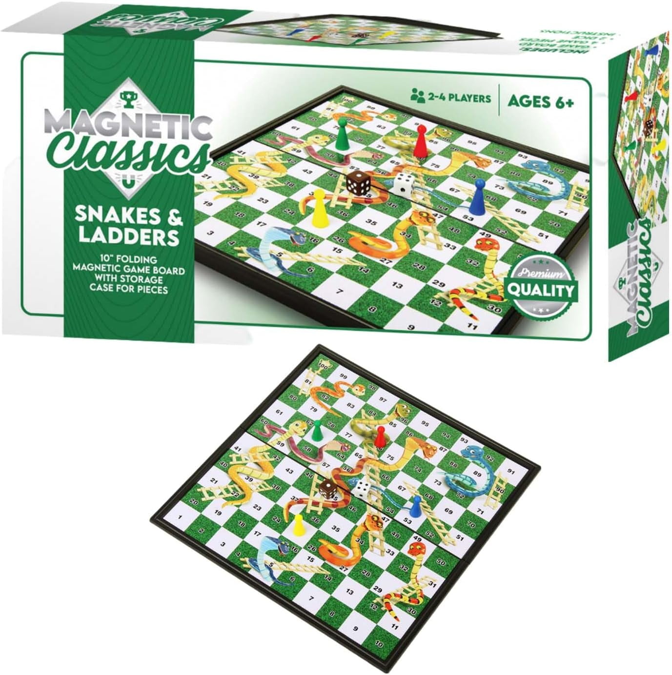 Tradeopia Magnetic Classics – 10 Inch Magnetic Snakes & Ladders, Magnetic Classic Game