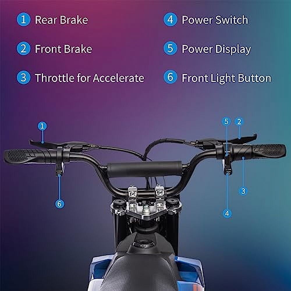 Faitaliicy Electric Dirt Bike Electric Motocross Off-Road Bike for Age 14+,36V Ride on Motorcycle 350W Brushless Motor Fast Speed 15.5MPH with LED Headlight, Leather Seat,Front+Back Brake for Teens