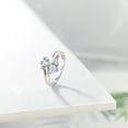 thumbnail image 4 of Gem Stone King 925 Silver and 10K Yellow Gold Heart Shape Sky Blue Aquamarine and White Moissanite Ring for Women (0.86 Cttw, Gemstone Birthstone, Available in Size 5, 6, 7, 8, 9), 4 of 5