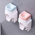 thumbnail image 3 of Toothbrush Holder, Dustproof Wall Mounted Convenient Toothpaste Squeezer Toothpaste Dispenser, Automatic Electric Tooth Pastetooth Dispenser Squeezer for Bathroom, 3 of 8