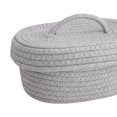 thumbnail image 2 of Cesta de almacenamiento multiusos de cuerda de algodón, cesta de estante, contenedor ovalado de escritorio Gris, 2 of 2