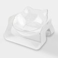 thumbnail image 1 of Cuenco para Gatos Cuenco de Agua para Gatos Cuenco para Gatos elevado Soporte Cuenco para Gatos Cuenco de Comida para Gatos Antideslizante Cuenco elevado de plástico Transparente Comida para Gatos Altura Ajustable, Blanco JM, 1 of 5