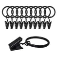 thumbnail image 3 of ZenCart 10 Pcs Curtain Rings with Clips Polished Iron No Tools Needed Snap-On Design Easy to Use Curtains Clamps with Hooks Curtain Accessories for Bathroom Living Room Home Decor, 3 of 8