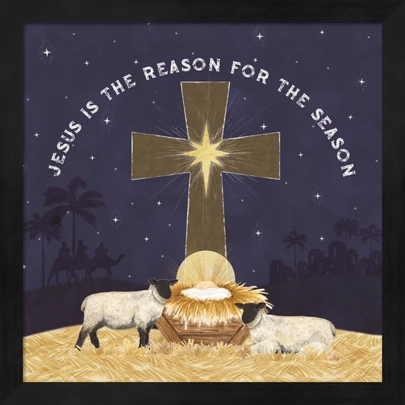 Great Art Now Come Let Us Adore Him IV-Reason for the Season by Tara Reed, Framed Wall Art, 13.25W x 13.25H