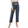 thumbnail image 1 of Asyoly Women's Pants High Waisted Corduroy Pants for Women Casual Drawstring Straight Leg Pants Trousers with Pockets, 1 of 6