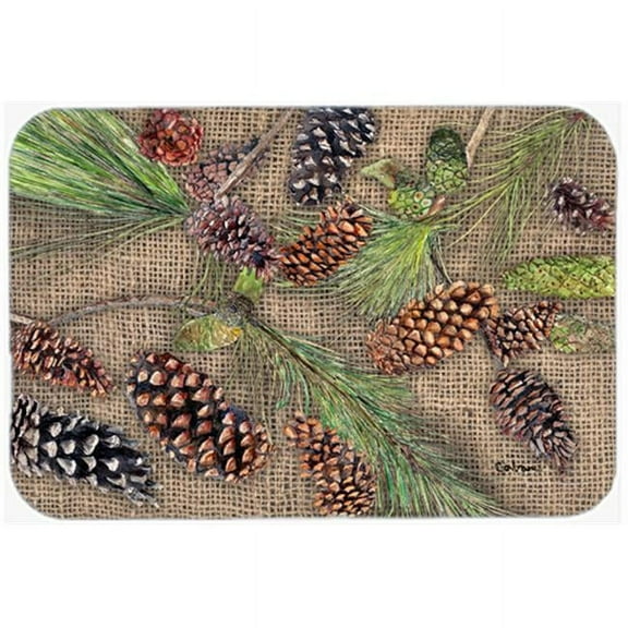 Carolines Treasures  Pine Cones Glass Cutting Board - Large, 15 H x 12 L in.