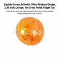 thumbnail image 3 of Squishy Stress Ball with Glitter Design, 2.36 Inch, Orange, for Relaxation, Squeeze Toy, 3 of 3