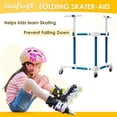 thumbnail image 6 of GanFindX Folding Skating Trainer for Kids Toddlers, Adjustable Height Aluminum Roller Skate Learning Aid with 3 Silent Wheels, Balance Support Walker for Beginner Skaters, Blue, 6 of 6