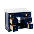 thumbnail image 4 of Sydney 48" Bathroom Vanity with Royal Blue Cabinet and Engineered Marble Top, 4 of 7