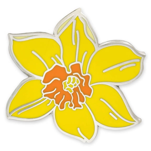 PinMart's Yellow Daffodil Flower Boutonniere Trendy Enamel Lapel Pin