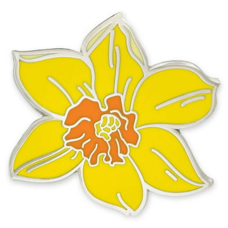 PinMart's Yellow Daffodil Flower Boutonniere Trendy Enamel Lapel (Best Man Flower Pin)