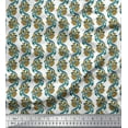 thumbnail image 1 of Soimoi Modal Satin Fabric Leaves & Floral Block Print Fabric by The Yard 42 Inch Wide, 1 of 4