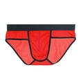 thumbnail image 2 of zeranth Men Briefs Transparent Mesh Perspective U-convex Panties Low-rise Quick Drying Breathable Fine Routing Briefs, 2 of 7
