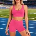 thumbnail image 2 of Womens Two Piece Workout Sets Sports Bra High Waisted Biker Shorts Gym Set Outfits, 2 of 9