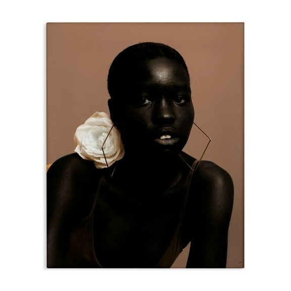 Stupell Industries Beautiful Woman & Rose People Photography Wrapped Canvas Art Print Wall Art, 16 x 20