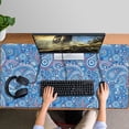 thumbnail image 4 of Long Mouse Pads for Desk,Blue Paisley Pattern Desk Mats on Top Of Desks, Desk Mouse Pad Extra Large with 3mm Non-Slip Base and Stitched Edge for Gaming,Office,Work,Home 47.3"x23.6", 4 of 6