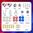 thumbnail image 2 of 180Pcs DIY 6 Sets USA Bracelets American Flag Charms Beading Bracelet Making Kit 10mm Red Blue White Beads 4th of July Rhinestone Patriotic Charms for Jewelry Making Kits, 2 of 6