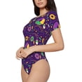 thumbnail image 2 of Easygdp Mardi Gras and Donuts Women's One-Piece Swimsuit Slim Fit Crew Neck Bodysuit Athletic Swimwear with Concealed Buckle - Medium, 2 of 9