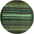 thumbnail image 1 of Ahgly Company Indoor Round Abstract Turquoise Blue Modern Area Rugs, 5' Round, 1 of 4