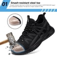 thumbnail image 2 of Zapatos con punta de acero Tinefiy, ligeros y antideslizantes para mujer, 2 of 8