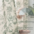 thumbnail image 4 of CURTAINKING Linen Curtains Floral Curtains for Living Room 96 Inch Long Dark Green French Curtains Back Tab Light Filtering Toile Print Farmhouse Bedroom Curtains Window Curtain Set 2 Panels, 4 of 10