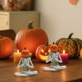 thumbnail image 5 of LHNFT Halloween Skeleton Statues with Pumpkin Heads in a Variety of Yoga Poses, Halloween Decorations Indoor, 5 of 6