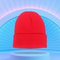 thumbnail image 3 of Gorro de punto de invierno, gorro para clima frío, gorro suave , gorro cálido para hombres y mujeres, para senderismo, ciclismo al aire libre, Rojo, 3 of 8