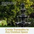 thumbnail image 3 of Sunnydaze Grand Courtyard Traditional Resin Black 4-Tier Outdoor Water Fountain, 3 of 15