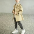 thumbnail image 4 of ATOGUTA Dress Coats for Boys Kids Trench Coat Winter Pea Coat with Pockets Size 5T-14 Khaki, 4 of 5
