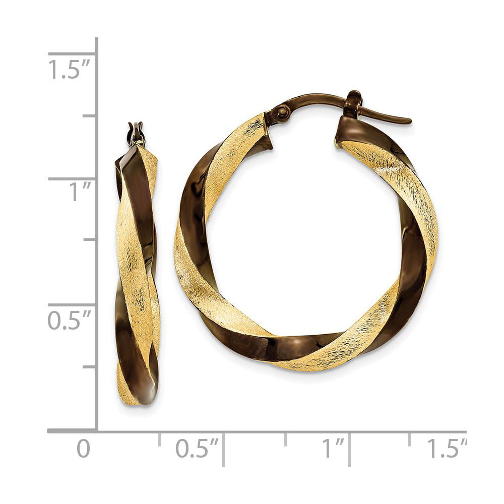14K Tri-Color Gold Earring Hoop Women'S 19 mm 3.75