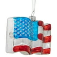 thumbnail image 3 of Northlight 4" American Flag Glass Christmas Ornament, 3 of 5