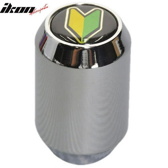 Ikon Motorsports Compatible with Chrome Aluminum M10X1.5MM Interior Selector MT MUG Gear Shift Knob BD Badge New
